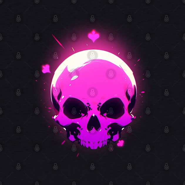 A skull with a pink light by Fyllewy